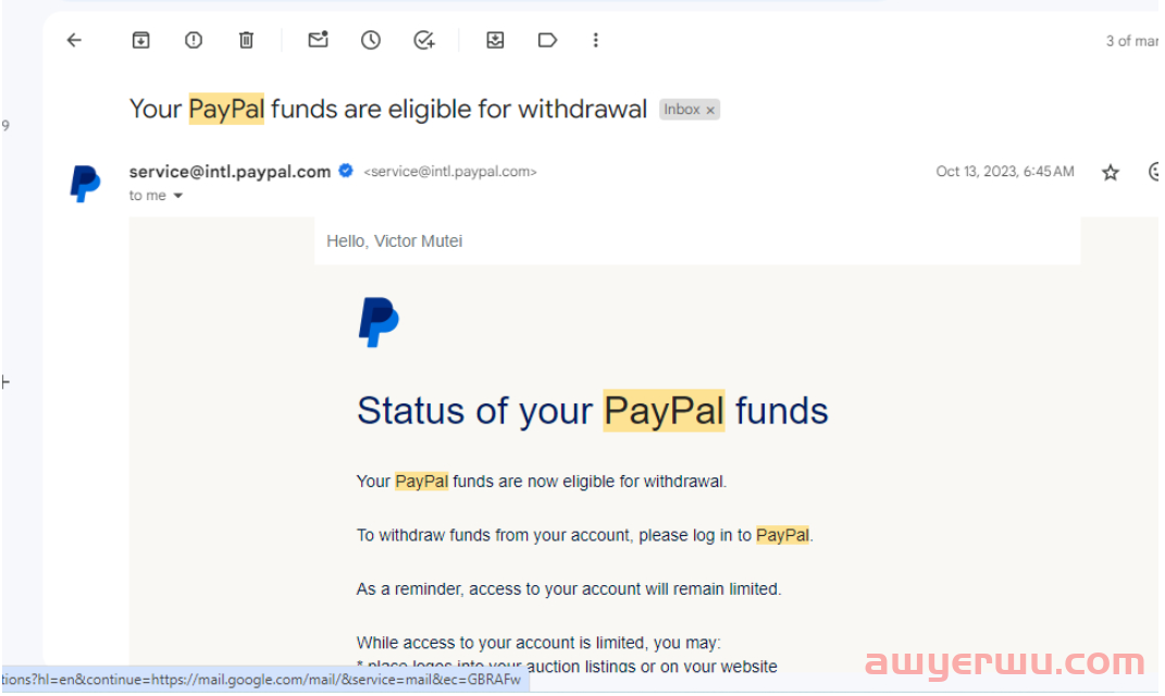 被永封180 天后如何从 PayPal 取回我的钱?